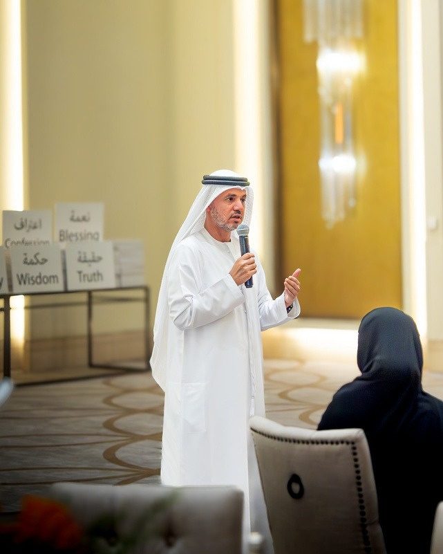 A speaker addresses guests at an Awqaf Ramadan gathering