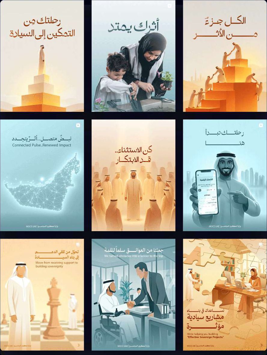 Illustrated grid for the Ministry of Community Empowerment